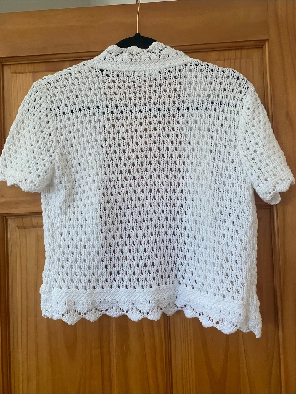 NorthStyle White Open Knit Crochet Cardigan Sweater Shrug Boho Cottagecore Small - Picture 5 of 10